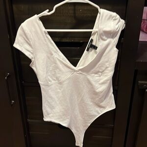 Forever 21 White Thong Bodysuit